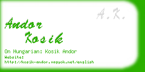 andor kosik business card